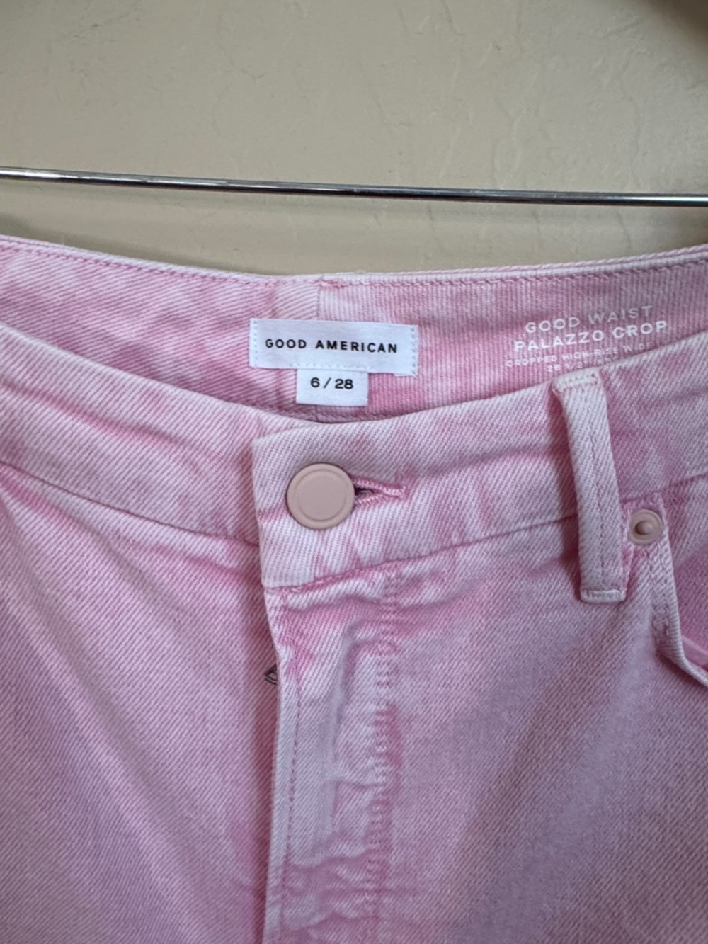 Good American Pink Wide-Leg High-Rise Jeans size 6 - Picture 3 of 5